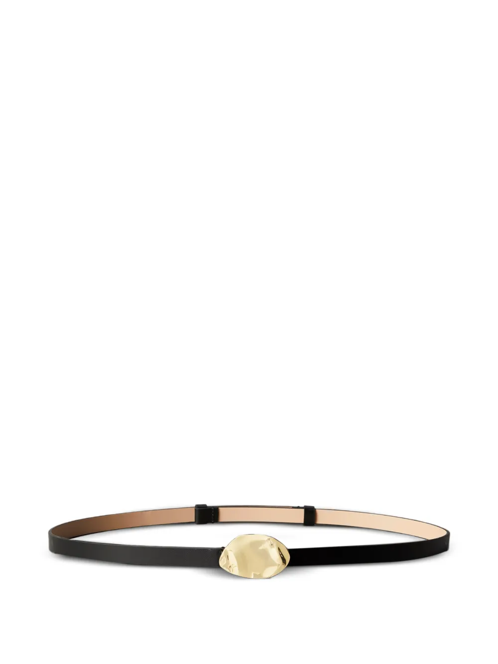 Calvin Klein textured buckle leather belt - Zwart