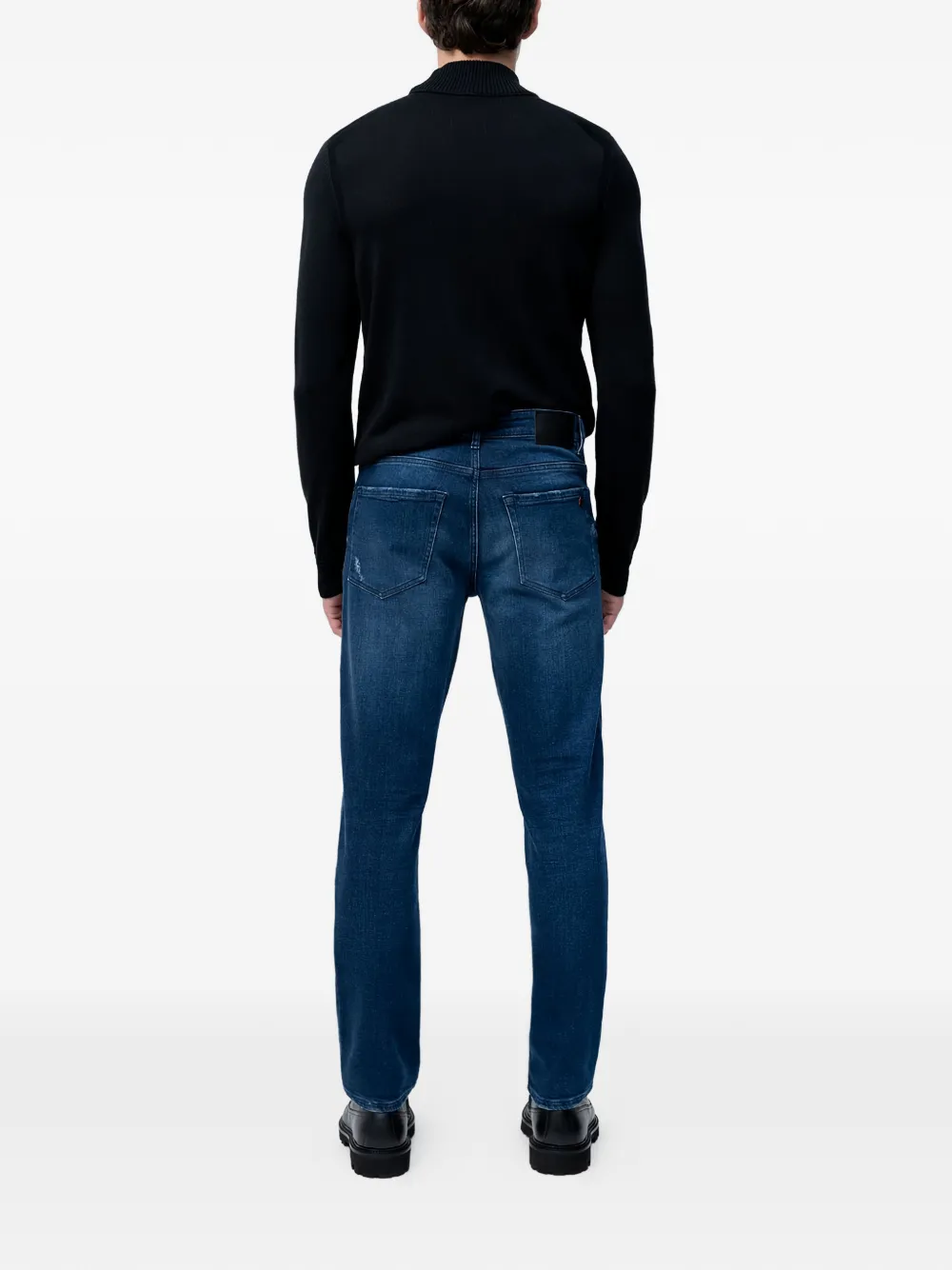 BOSS distressed jeans - Blauw