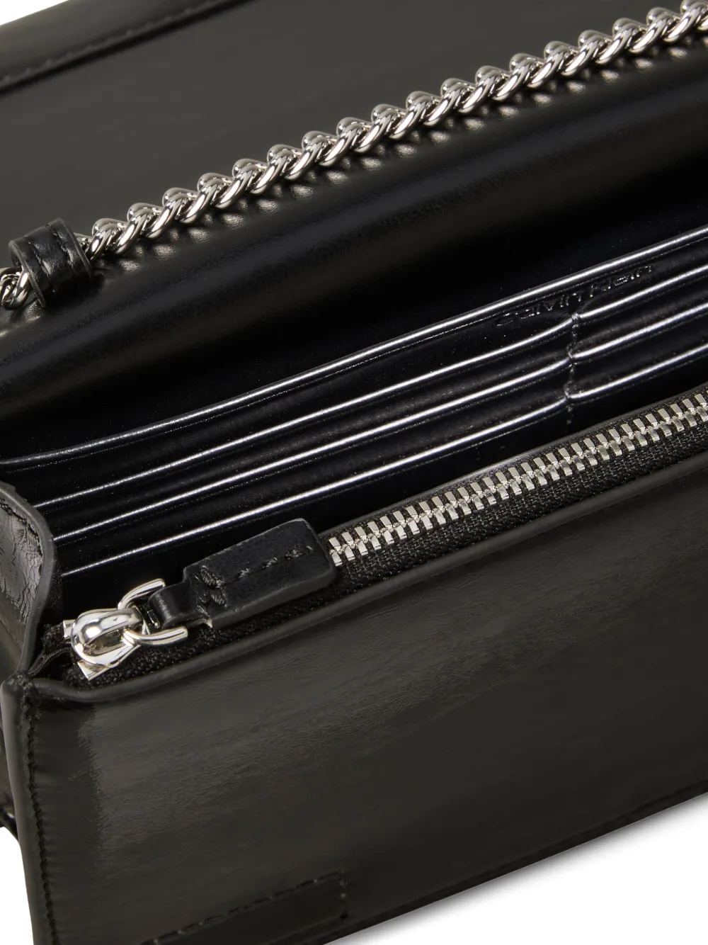  Calvin Klein Chain-strap Logo Wallet - Black 