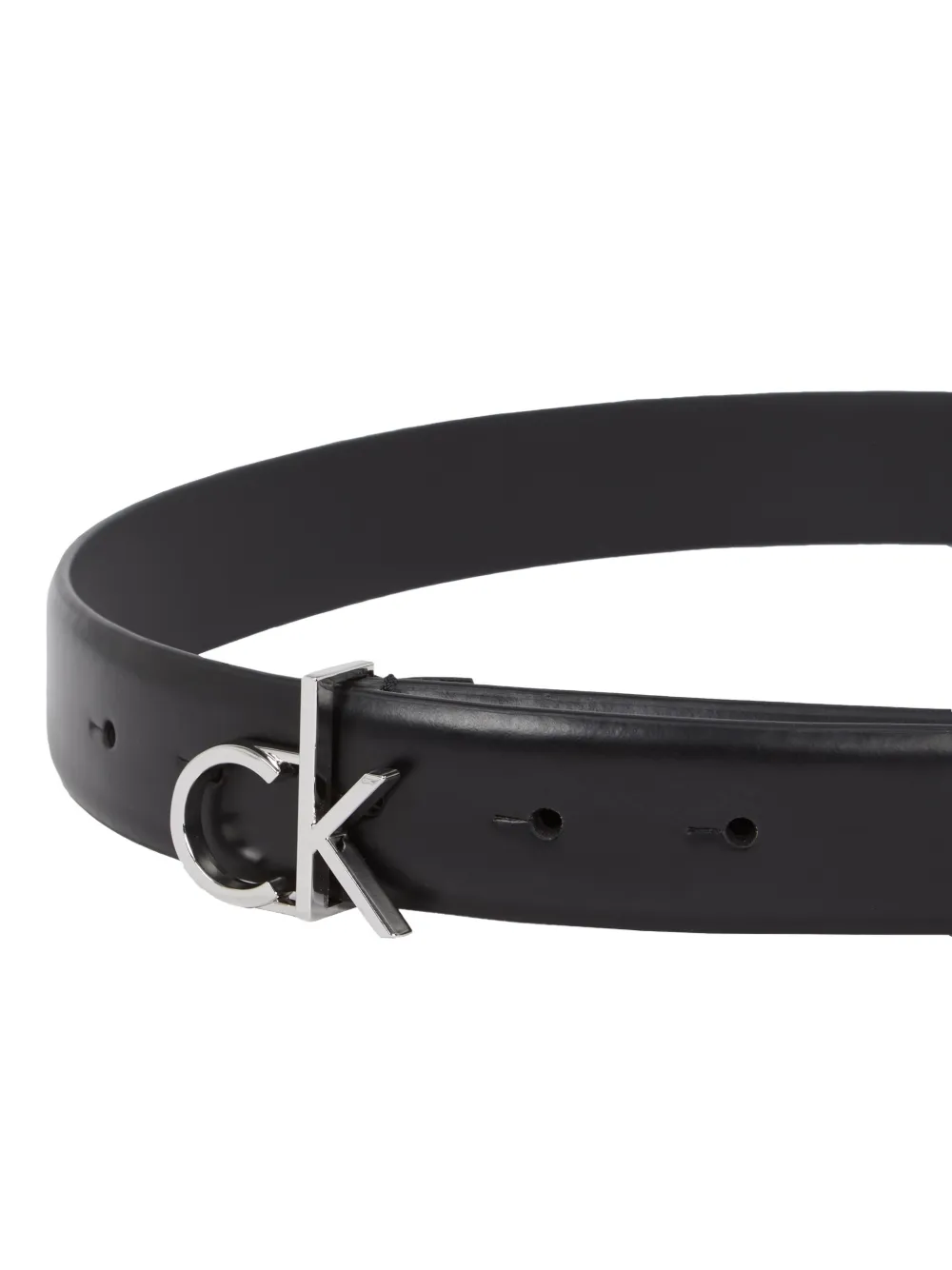 Calvin Klein logo-buckle leather belt - Zwart