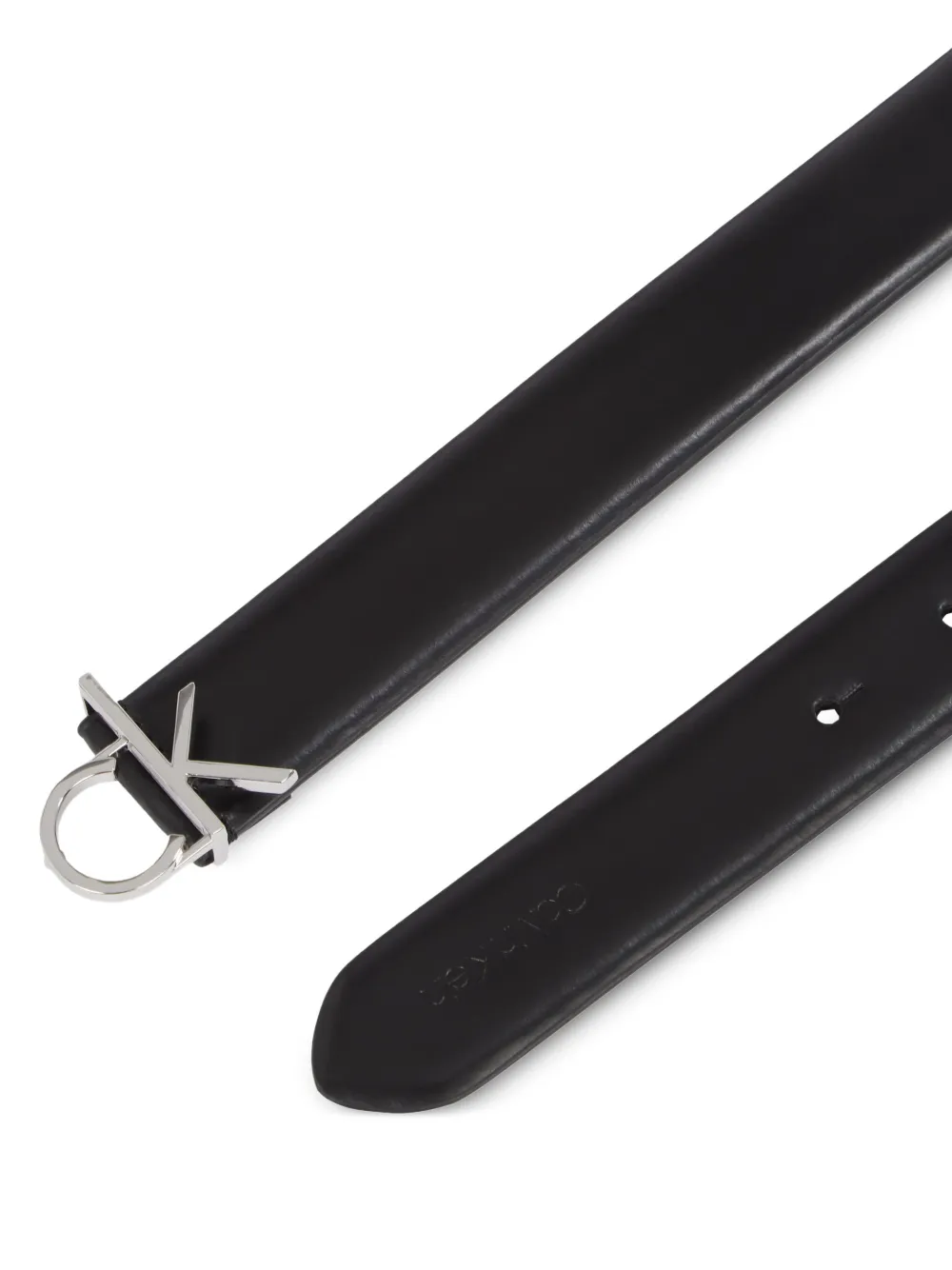  Calvin Klein Logo-buckle Leather Belt - Black 