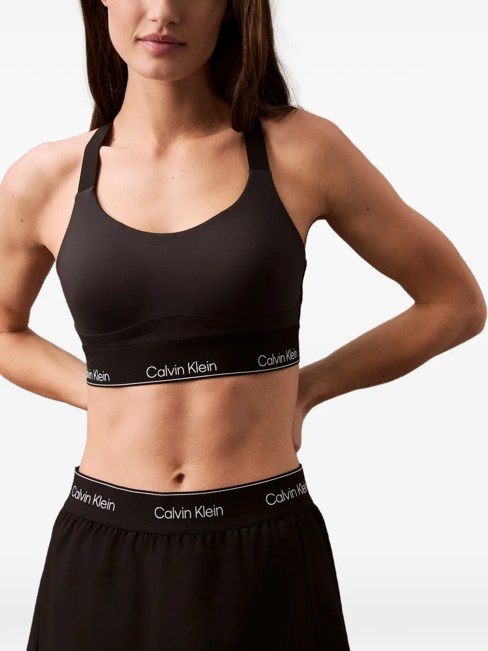 Calvin Klein Sport-bh met gekruiste bandjes - Zwart