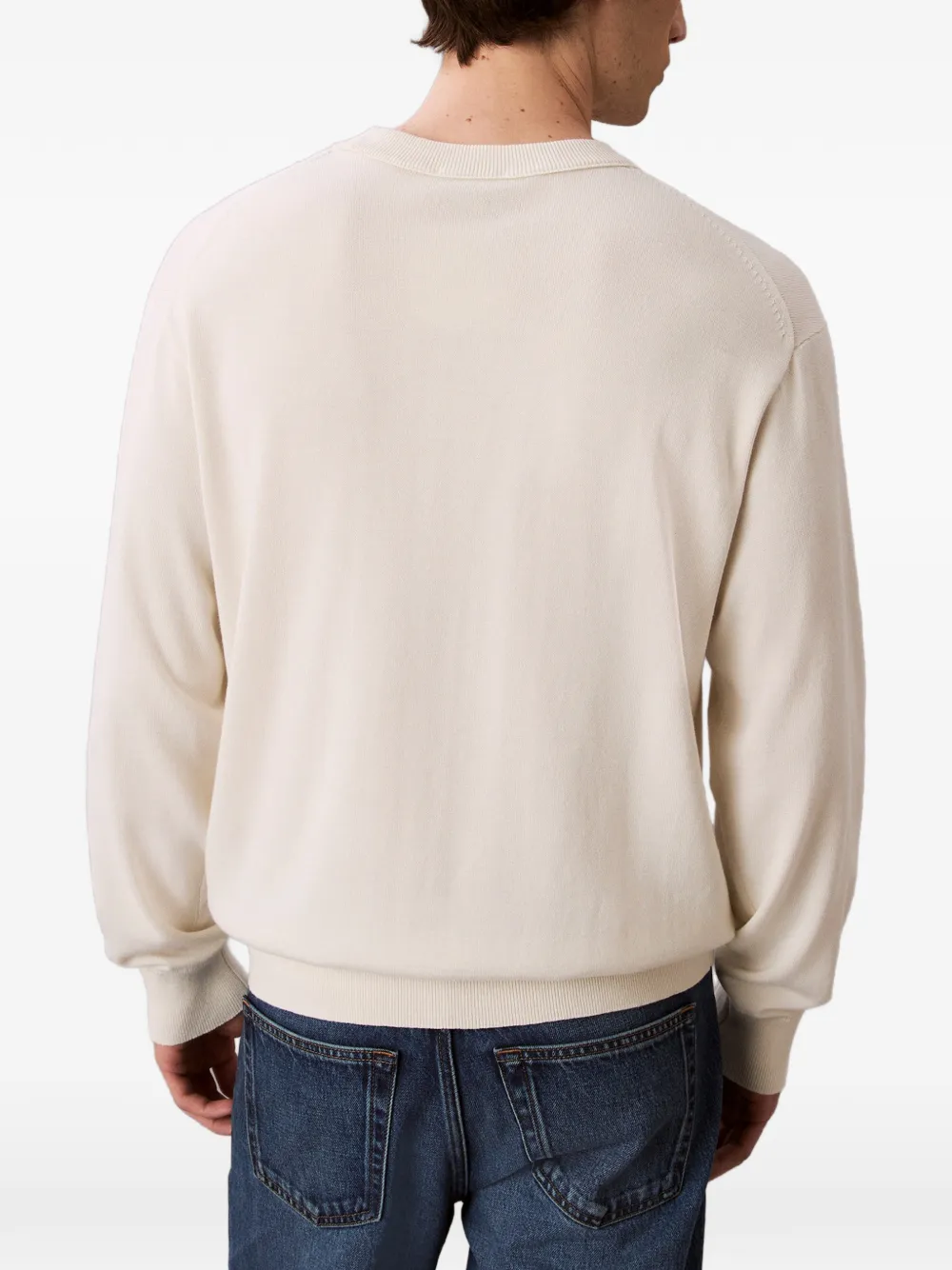 Calvin Klein Trui met ronde hals en logodetail Beige