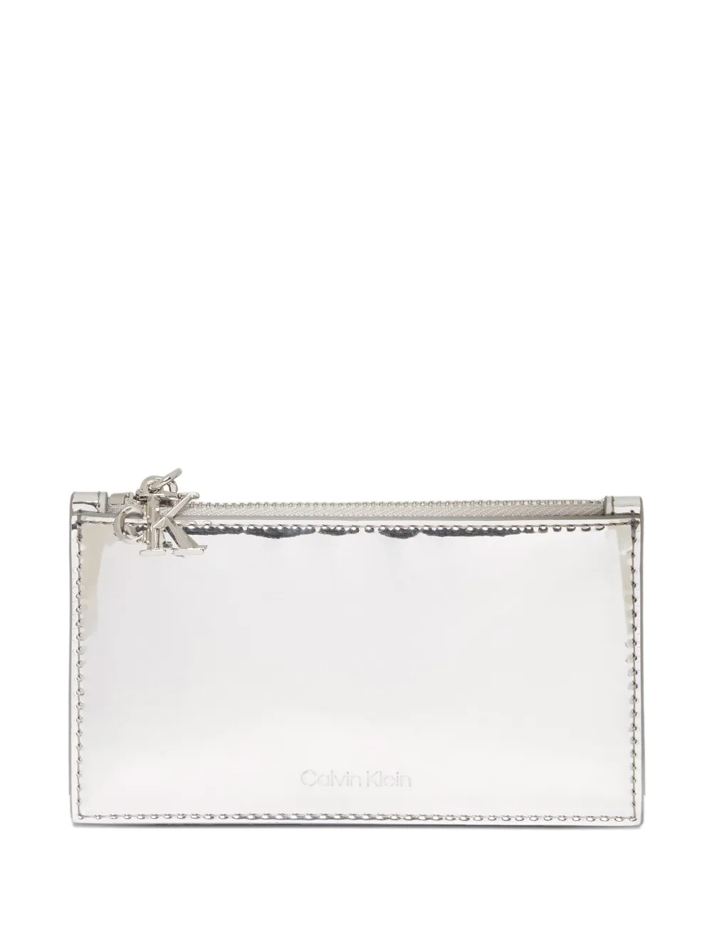 Calvin Klein zip monogram-logo wallet | Silver | Image 1