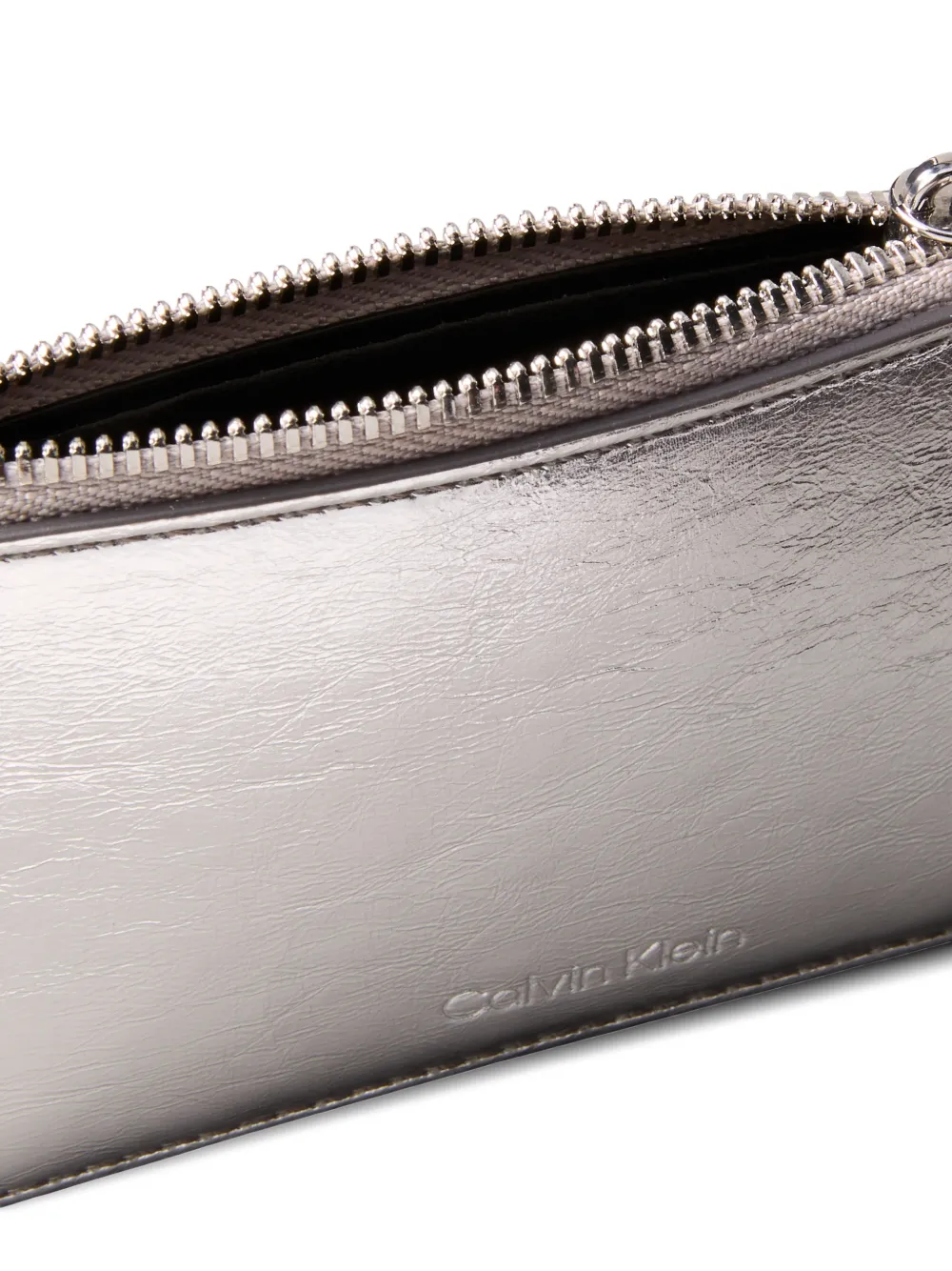  Calvin Klein Zip Monogram-logo Wallet - Silver 