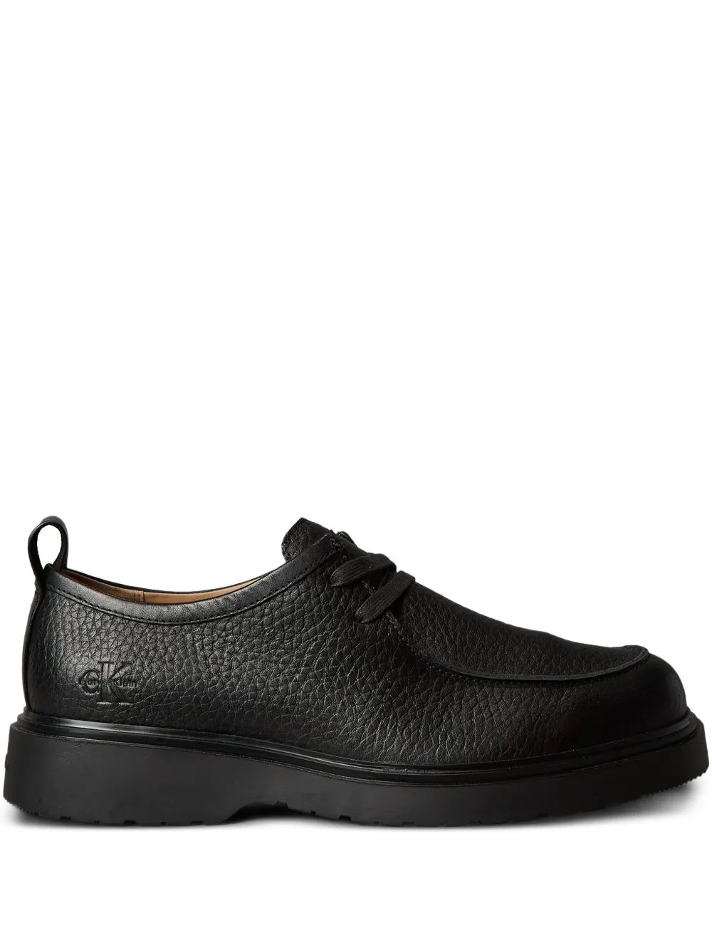 Calvin Klein Derby-Schuhe aus strukturiertem Leder | Schwarz | Image 1