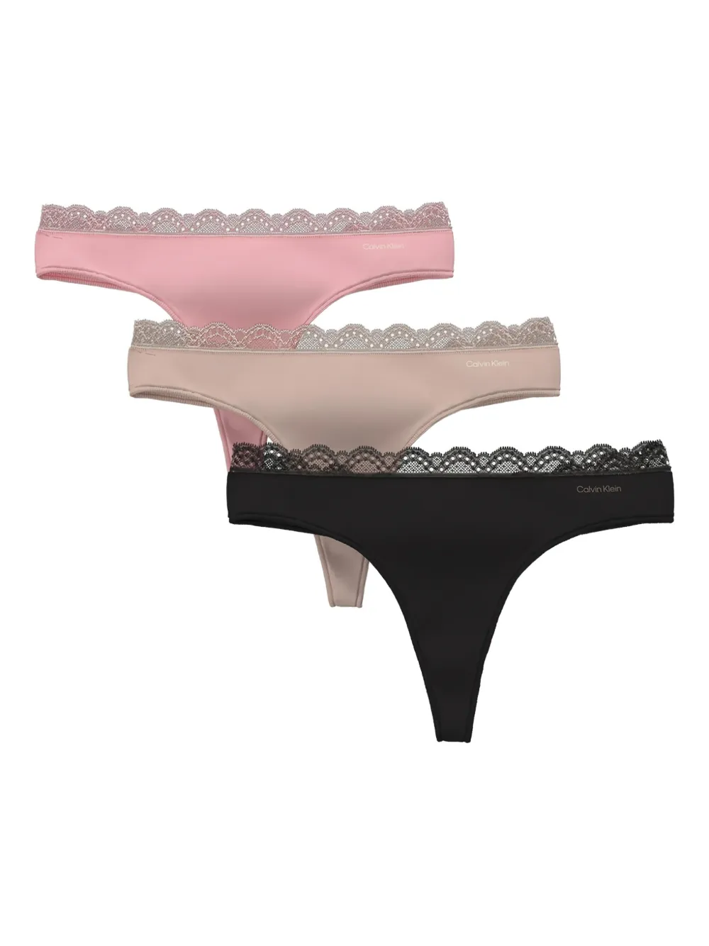 Calvin Klein lace-trim thongs (set of three) | Pink | Image 1