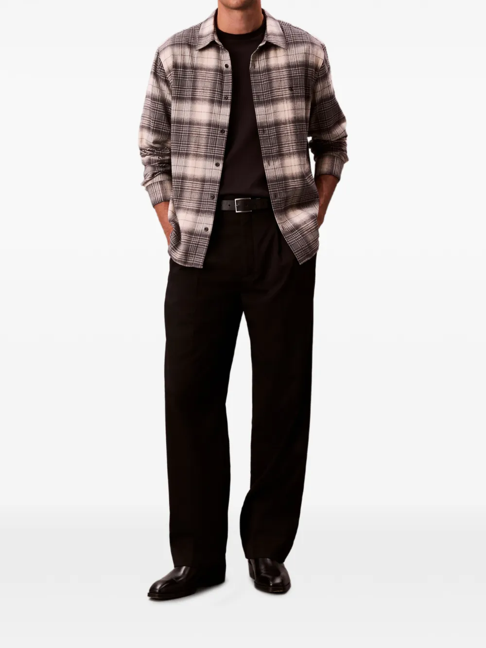 Calvin Klein checked-pattern long-sleeved shirt | Image 2