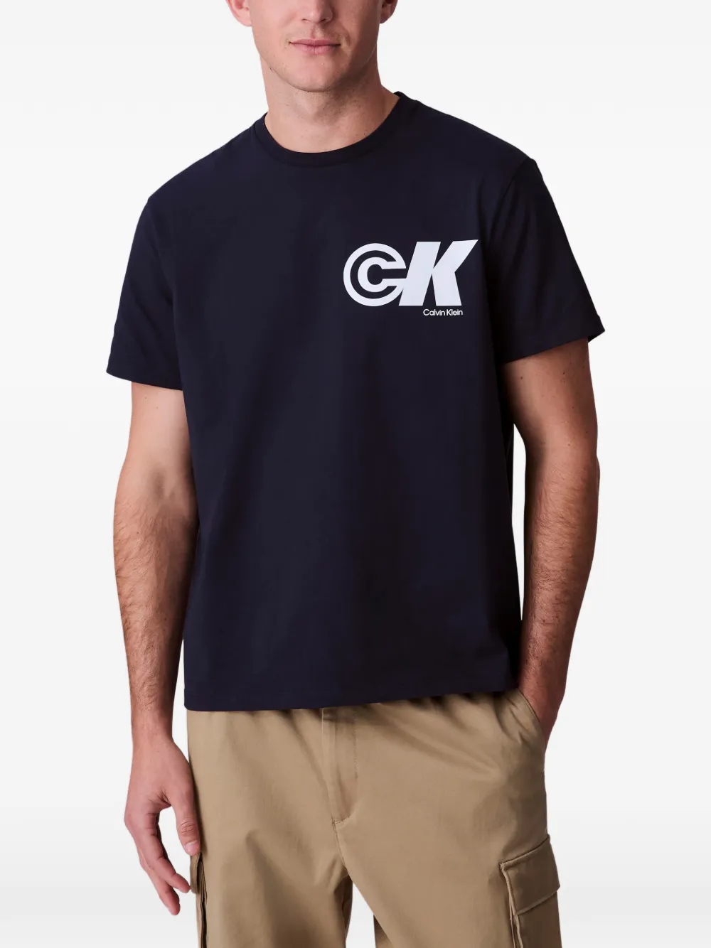 Calvin Klein Logo-print T-shirt In Blue