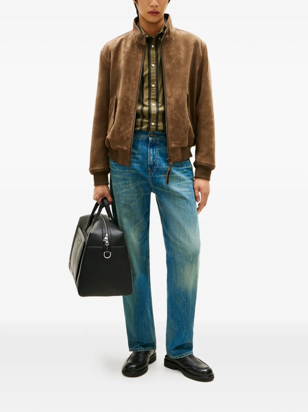 Tommy Hilfiger zipped leather jacket - Marrone