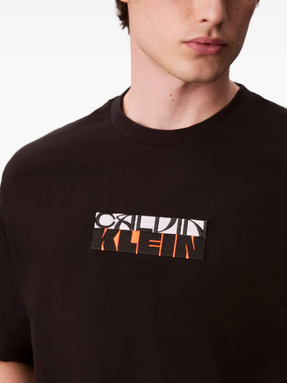 Calvin Klein Logo-print T-shirt In Black