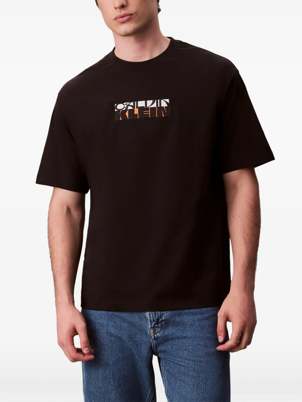 Calvin Klein Logo-print T-shirt In Black