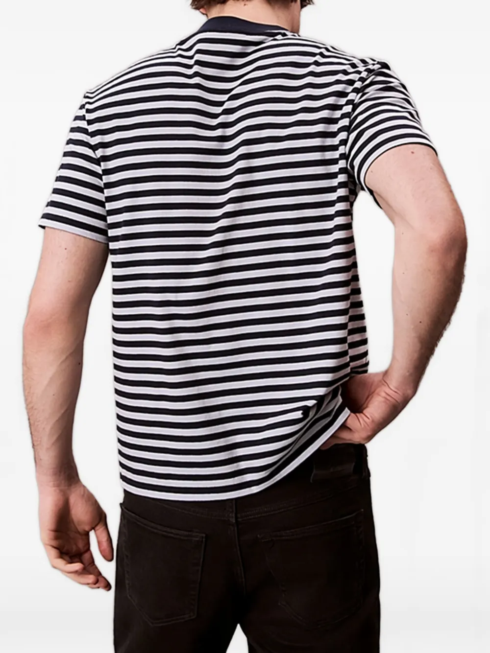 Calvin Klein striped logo T-shirt - Blauw