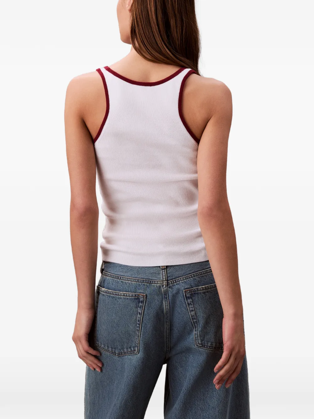 Calvin Klein Tanktop met contrasterende afwerking Wit