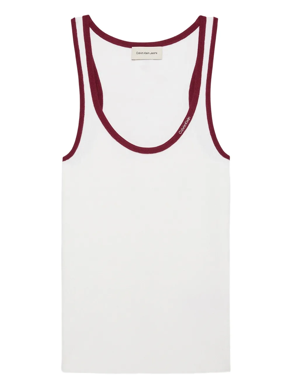 Calvin Klein ribbed contrast-trim tank top | White | Image 1