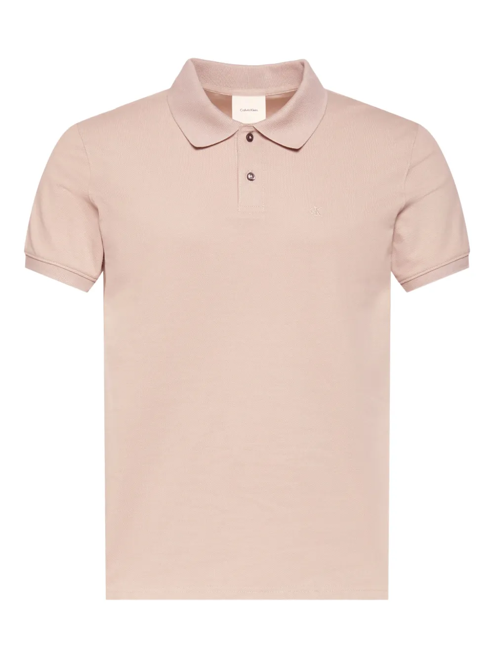 Calvin Klein playera tipo polo con logo bordado y botones | neutro | Image 1