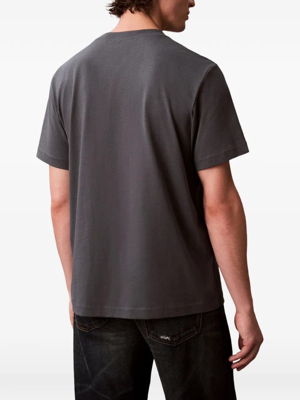 Calvin Klein Logo-embroidered T-shirt In Black