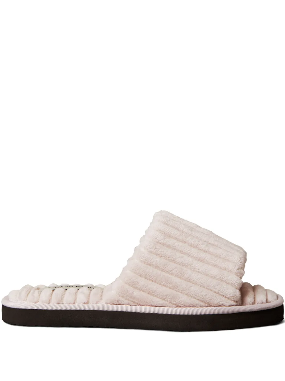 Calvin Klein ribbed-pattern slippers | Pink | Image 1