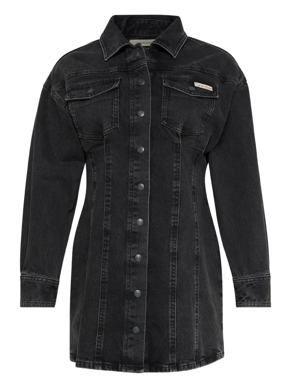 Calvin Klein denim shirt mini dress | Black | Image 1