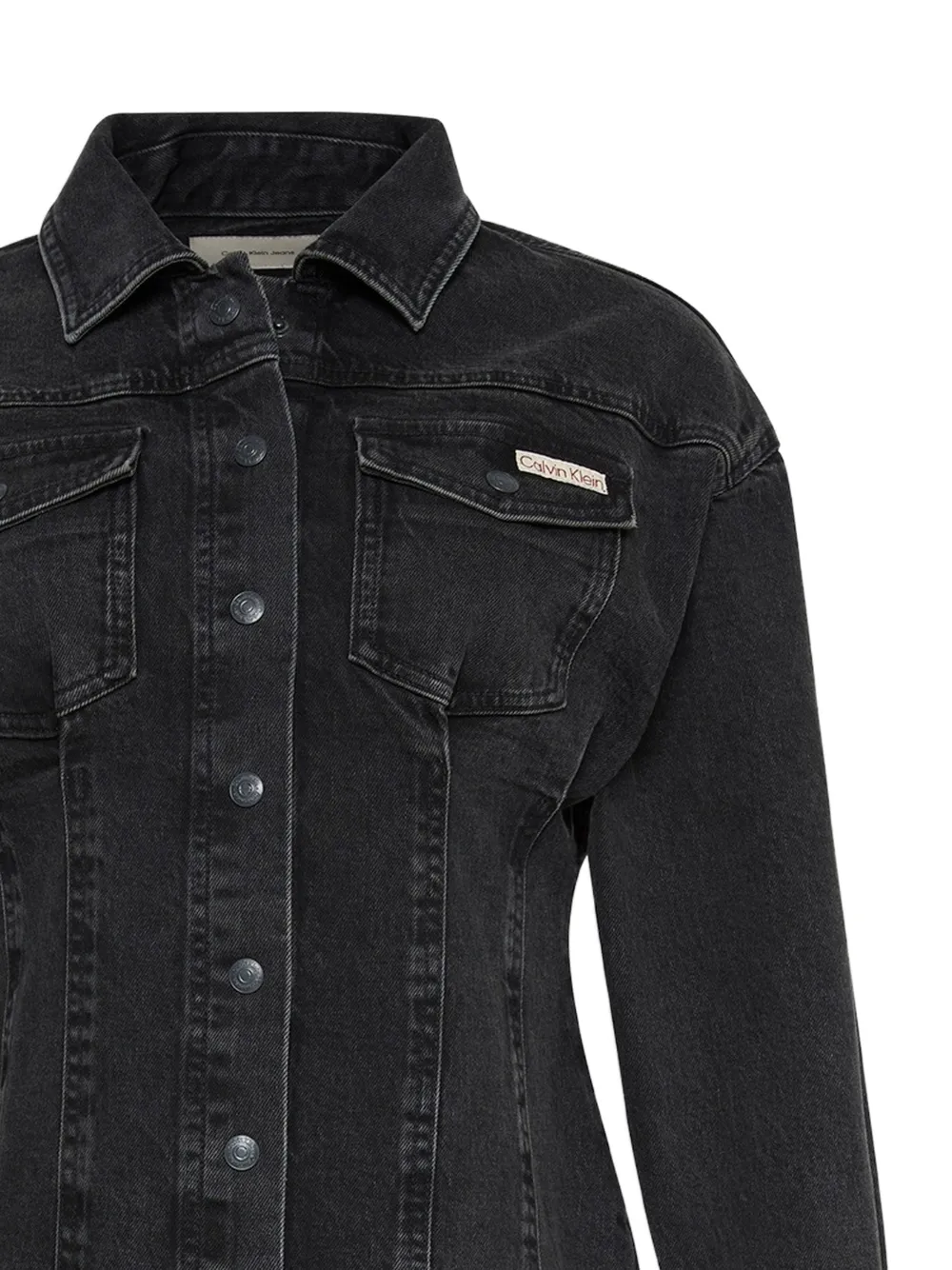 Calvin Klein denim shirt mini dress - Zwart