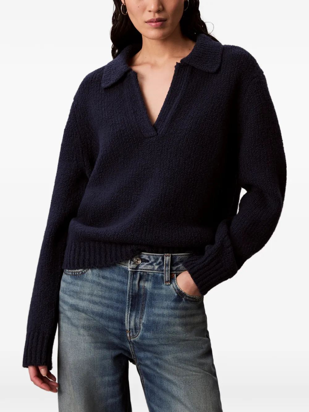 Calvin Klein V-neck Sweater In Blue