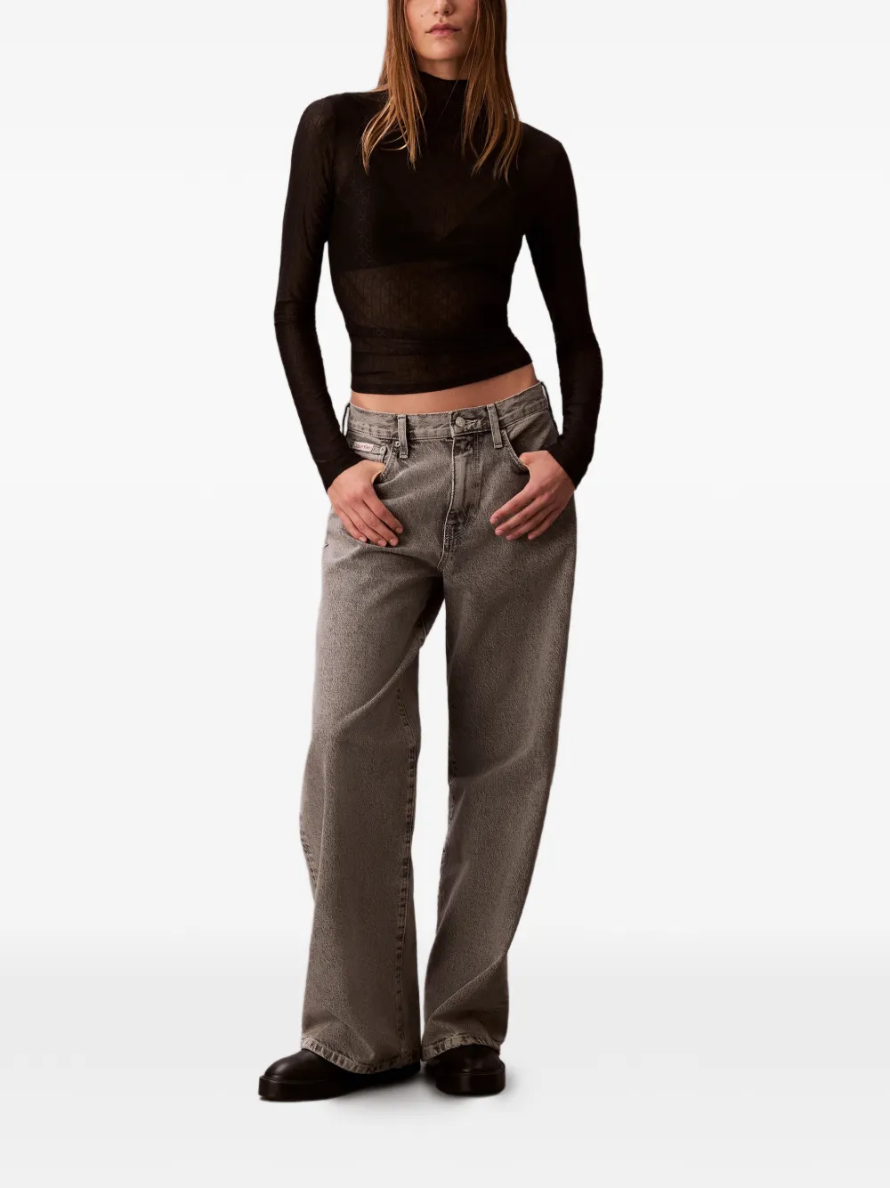 Calvin Klein Jeans met logopatch Grijs
