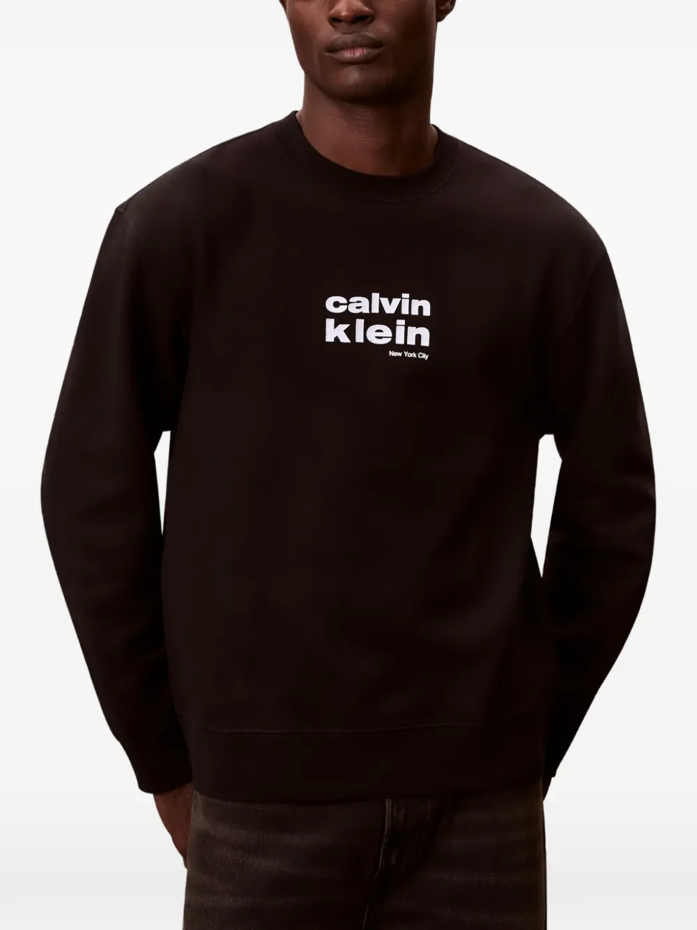 Calvin Klein Logo-print Sweater In Black