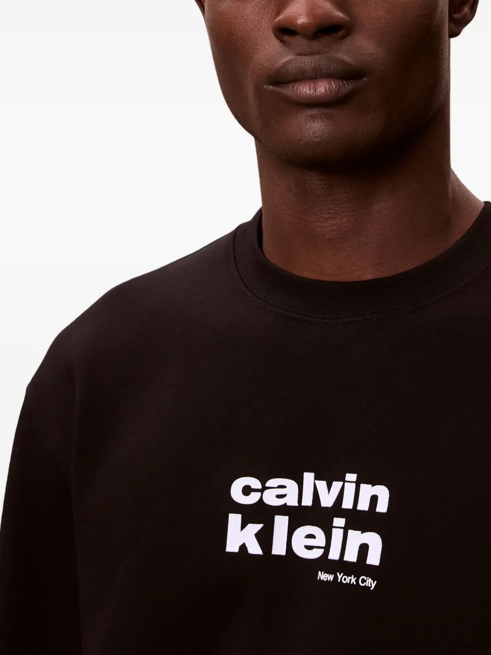 Calvin Klein Logo-print Sweater In Black