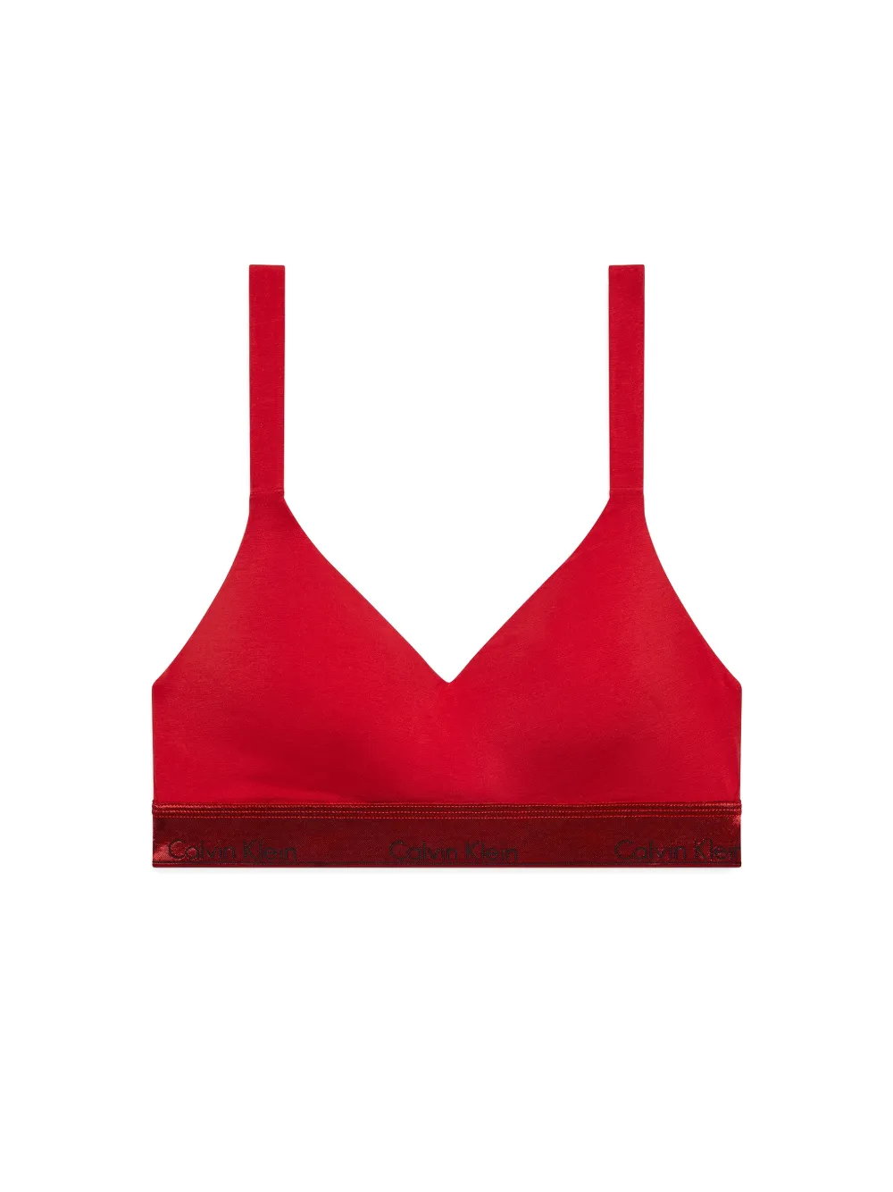Calvin Klein Logo-trim Bra In Red