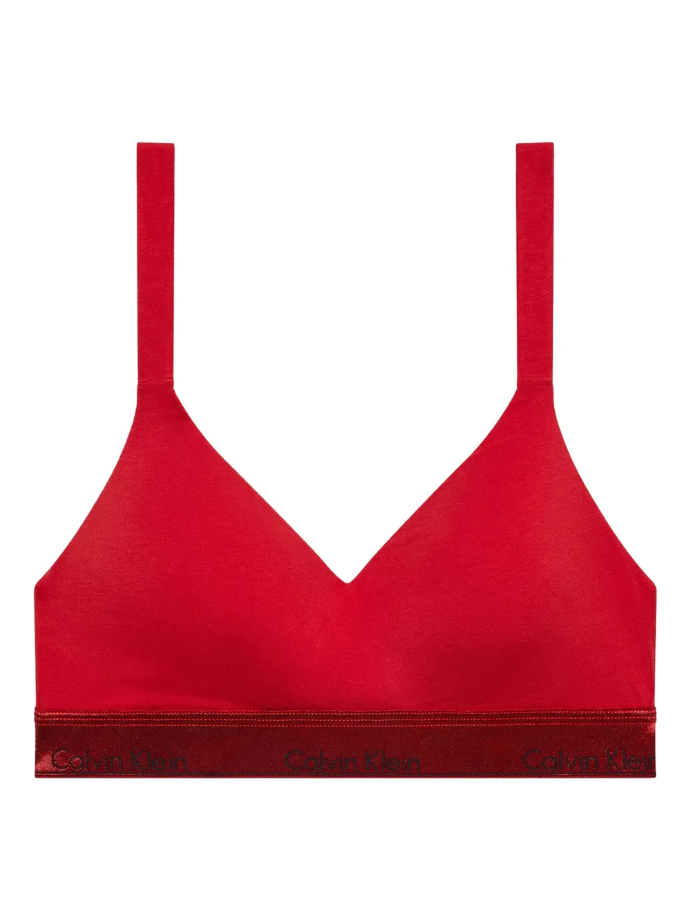 Calvin Klein Logo-trim Bra In Red