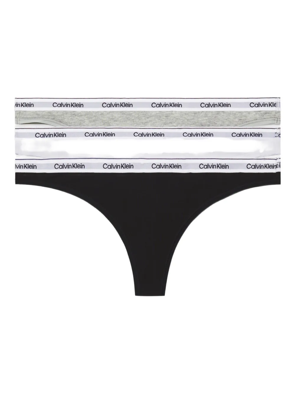 Calvin Klein logo waistband thong 3-pack - Nero
