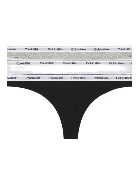 Calvin Klein logo waistband thong 3-pack