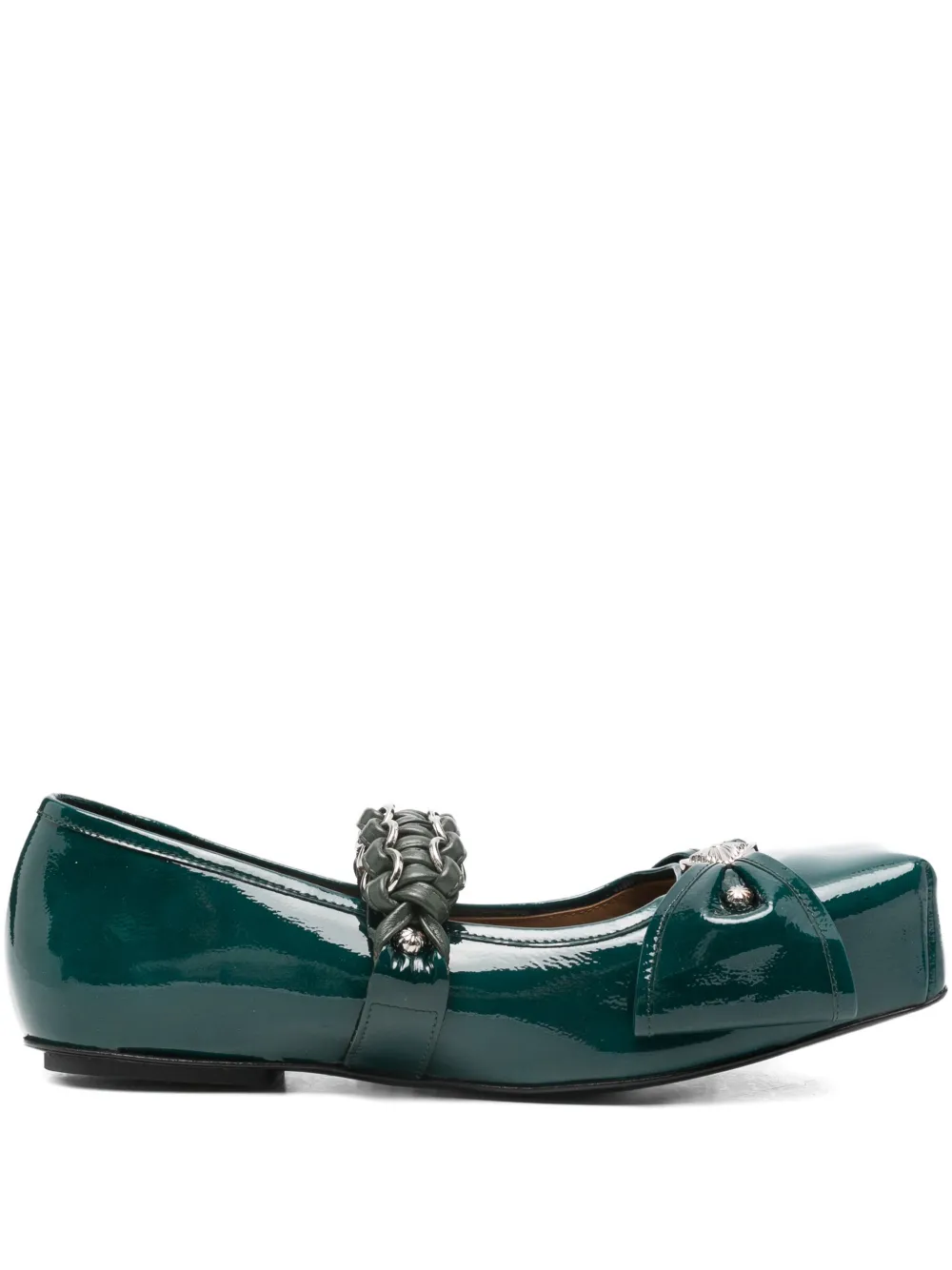 Toga Pulla flats con detalle de moño | verde | Image 1