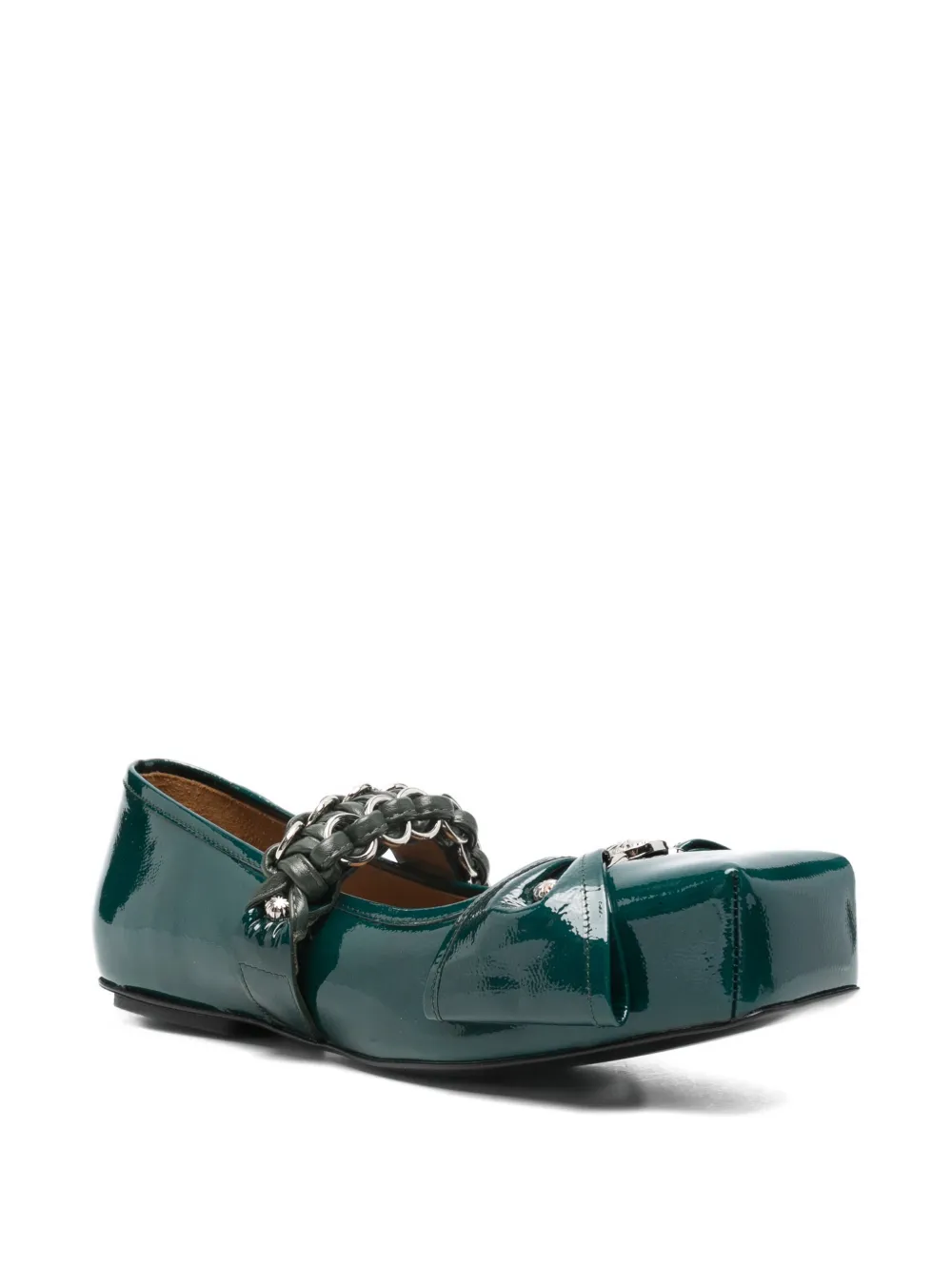 Toga Pulla bow-embellished ballet flats - Groen