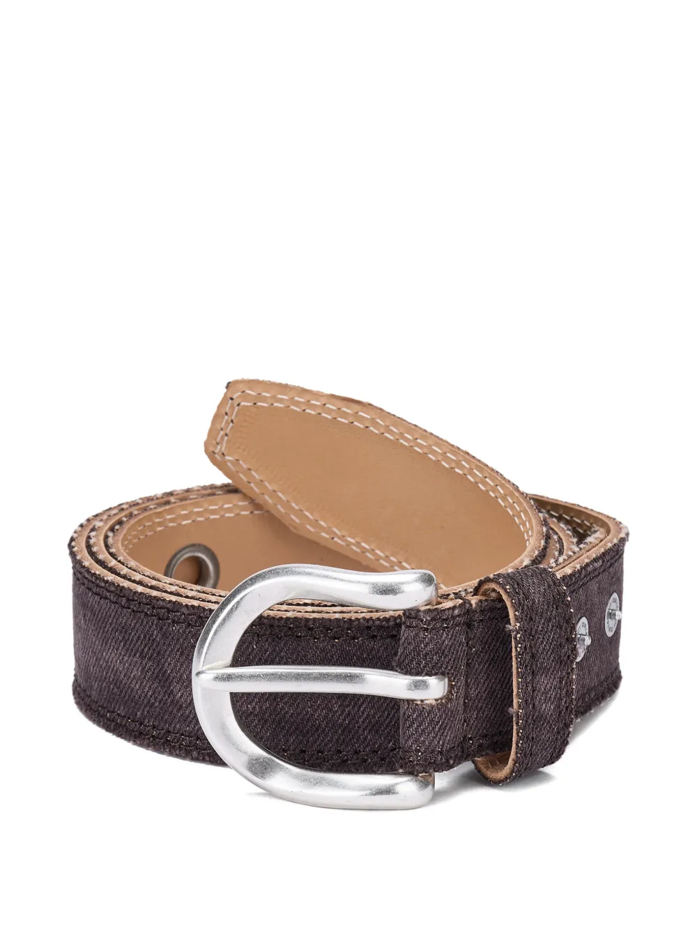 OUR LEGACY Overdyed grommet belt - Marrone