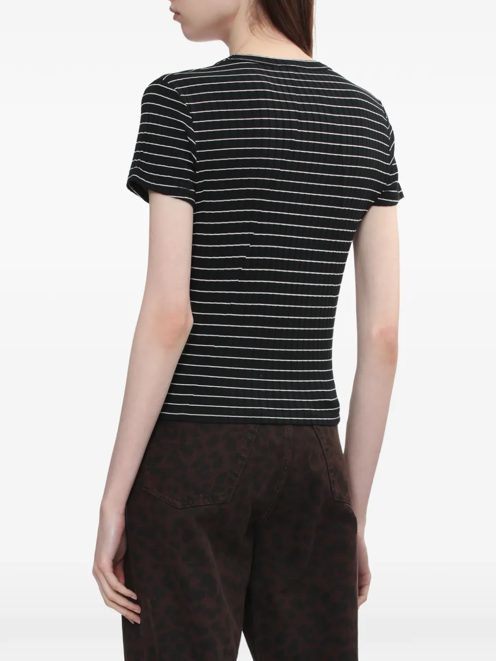 rag & bone Gestreept T-shirt Zwart