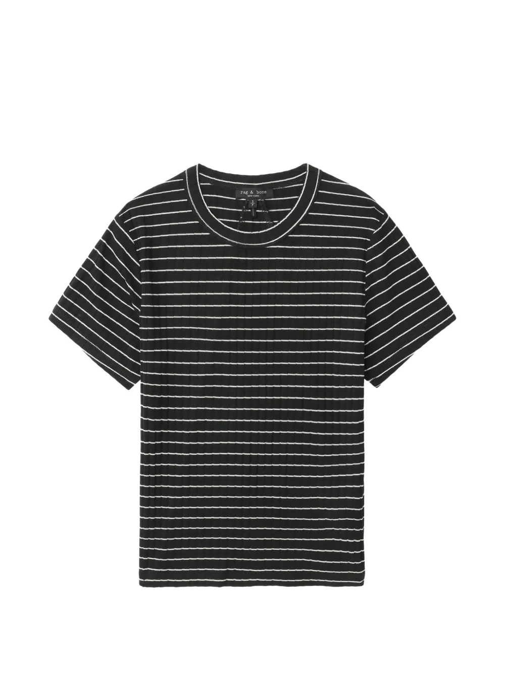 rag & bone striped ribbed T-shirt - Schwarz