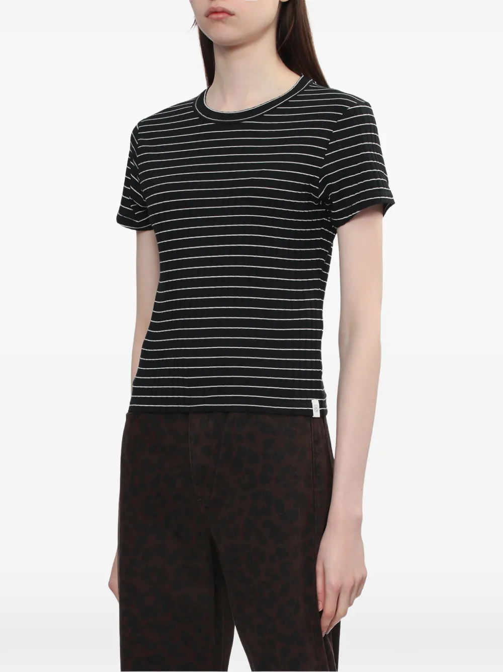 rag & bone Gestreept T-shirt Zwart