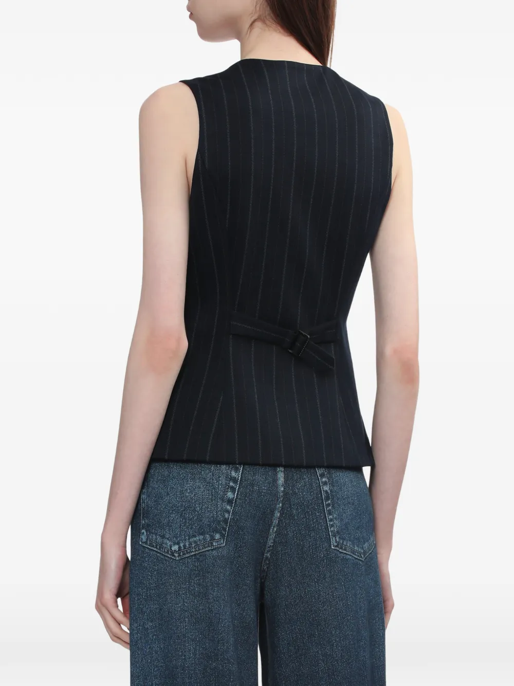 rag & bone Gilet met krijtstreep Blauw