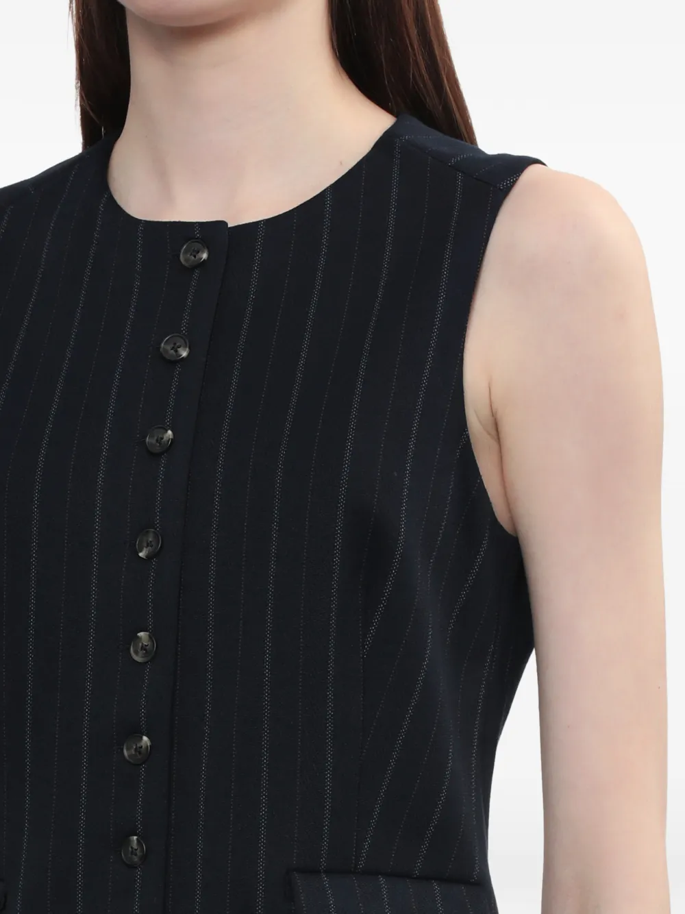 rag & bone Gilet met krijtstreep Blauw