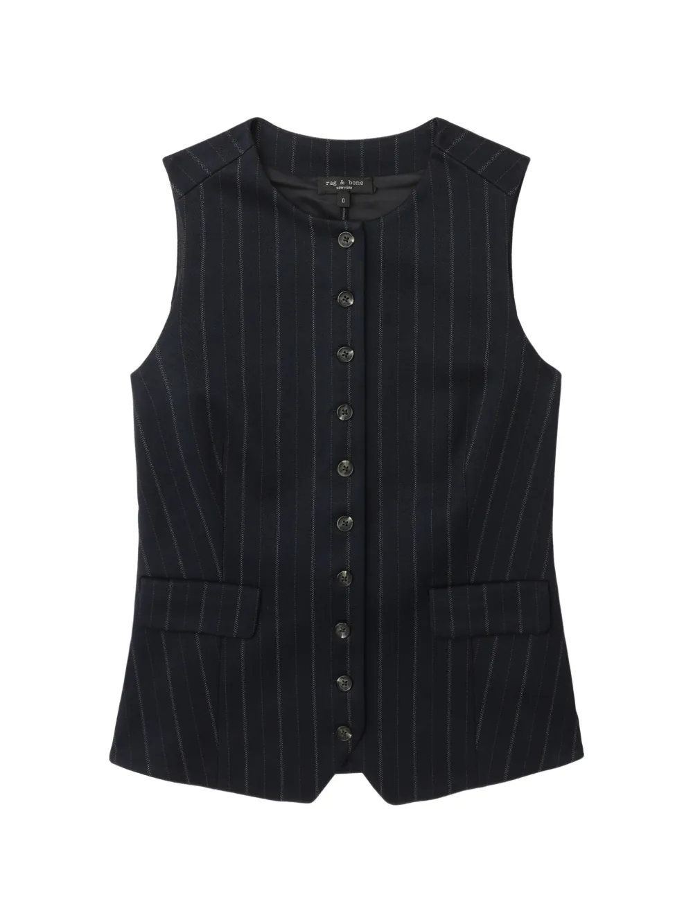 rag & bone pinstripe-print gilet - Blau