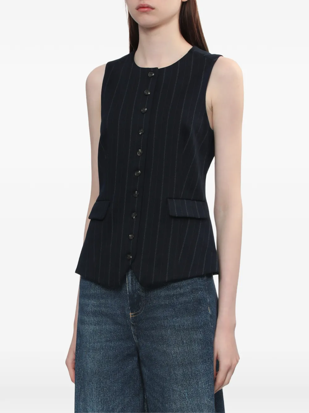  Rag & Bone Chaleco A Rayas Diplomáticas - Azul 