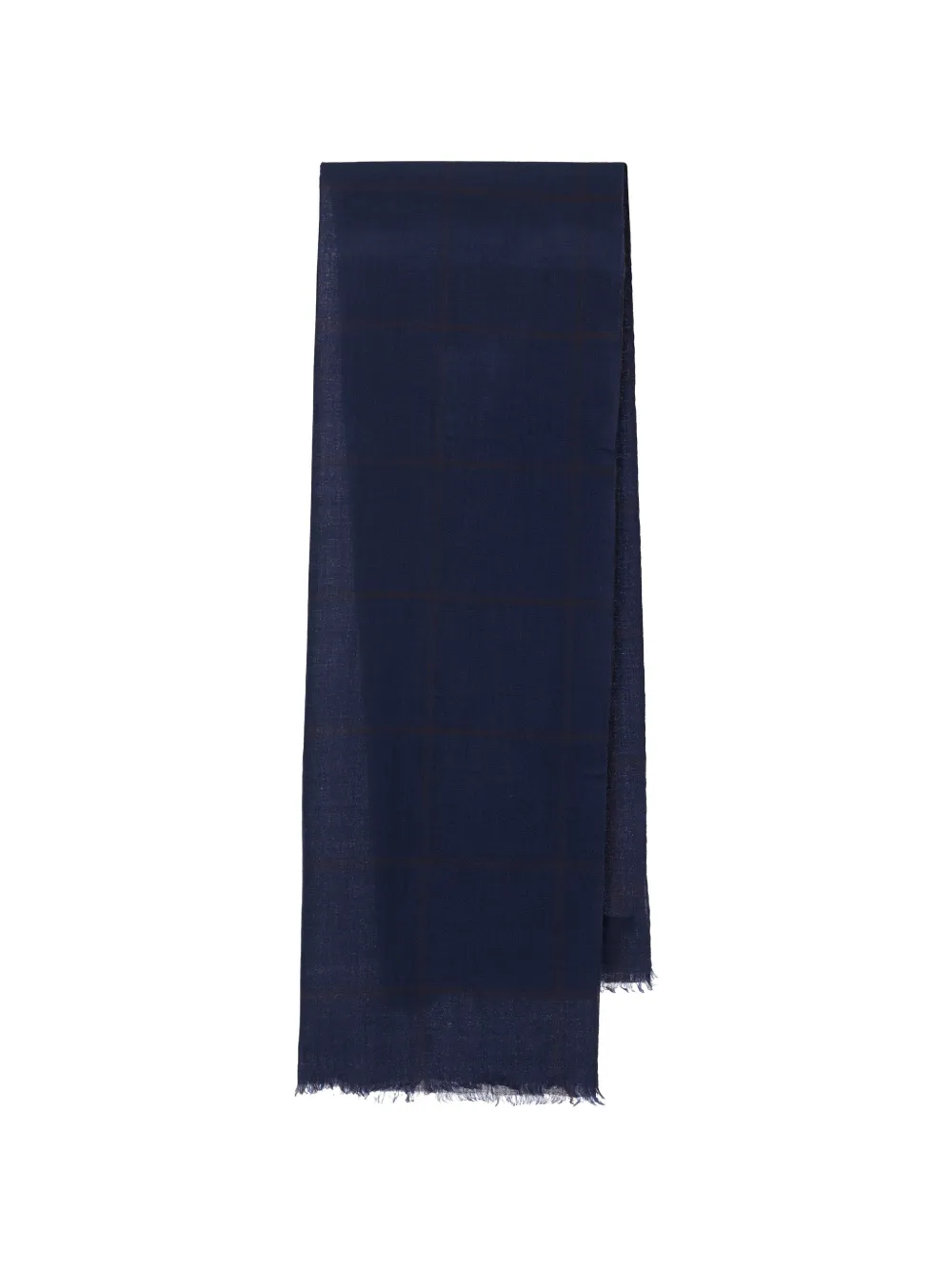 Y's frayed check scarf - Blu