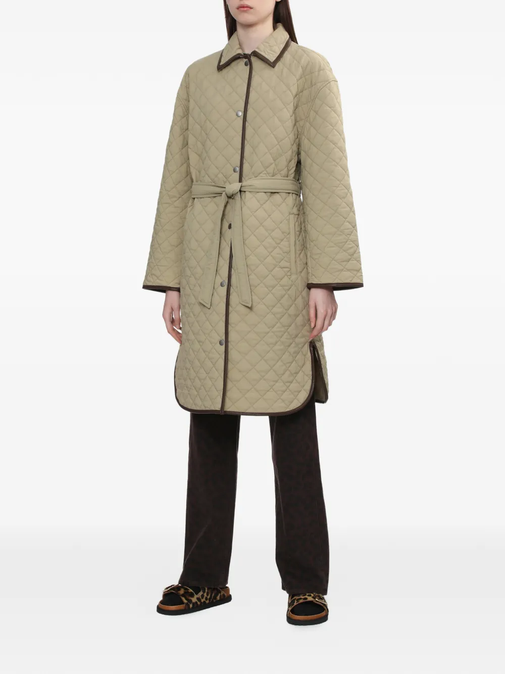  Rag & Bone Quilted Tie Coat - Neutrals 