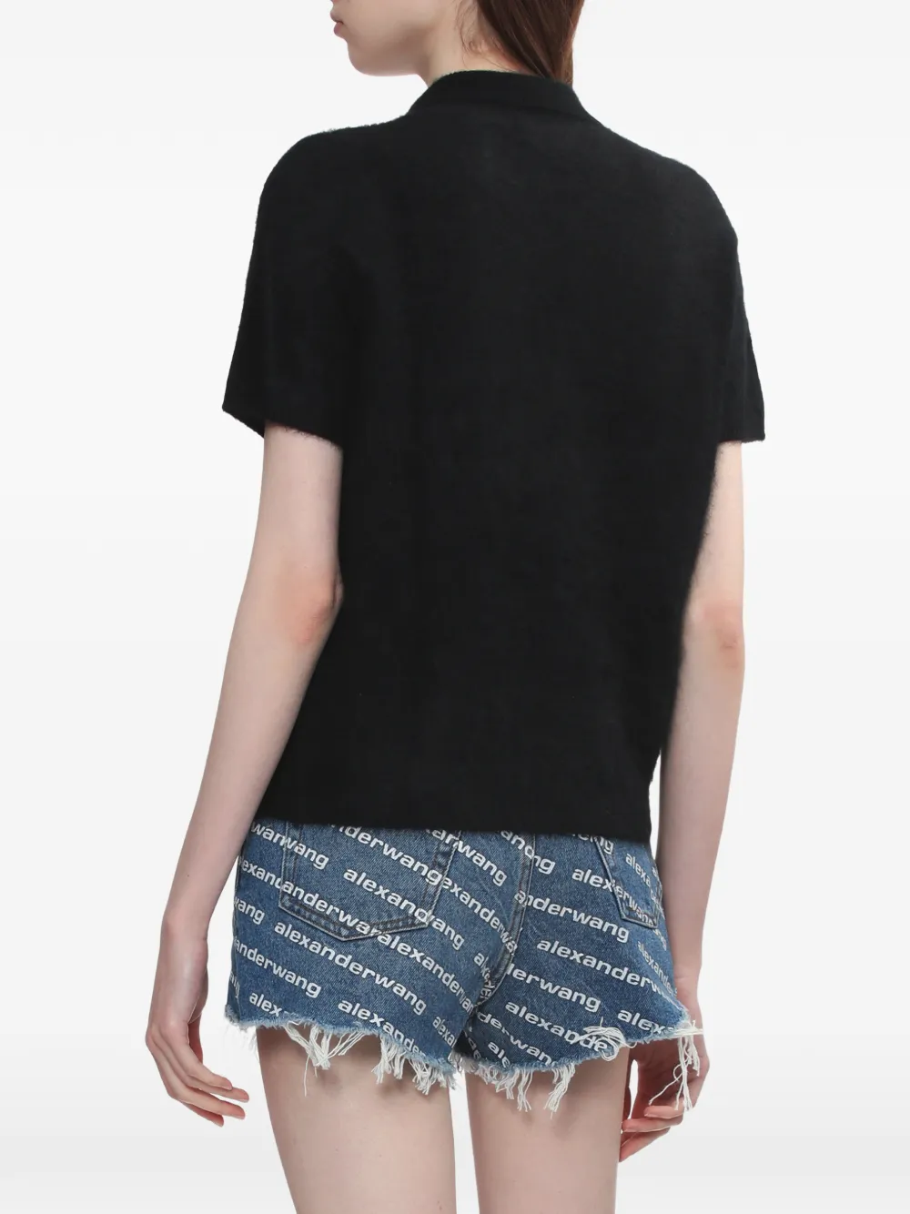 rag & bone Polotop met korte mouwen Zwart