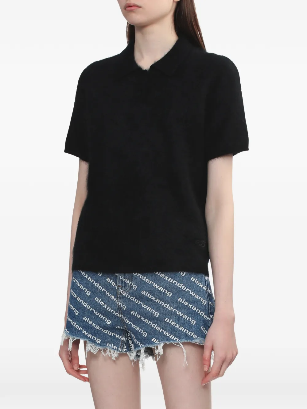 rag & bone Polotop met korte mouwen Zwart