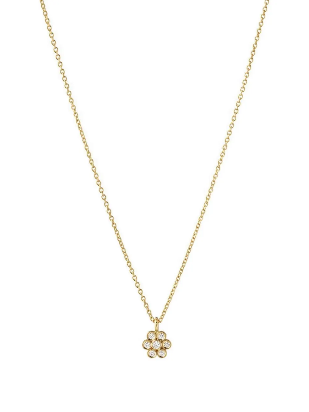 Sophie Bille Brahe 18K yellow gold Lily Fleur Simple diamond necklace - Oro