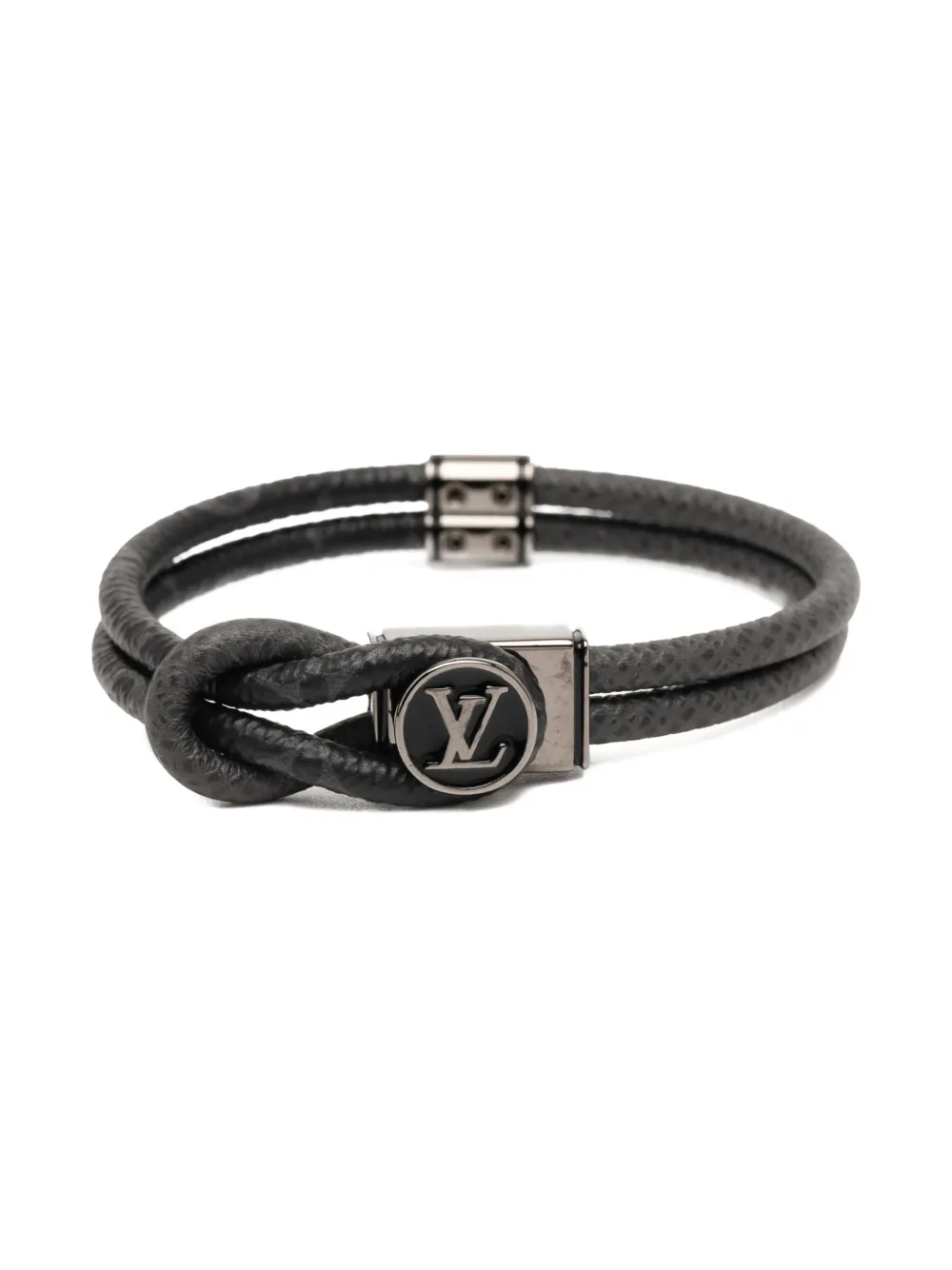 Louis Vuitton Pre-Owned 2023 Monogram Eclipse Taiga Loop It Bracelet costume bracelet - Nero