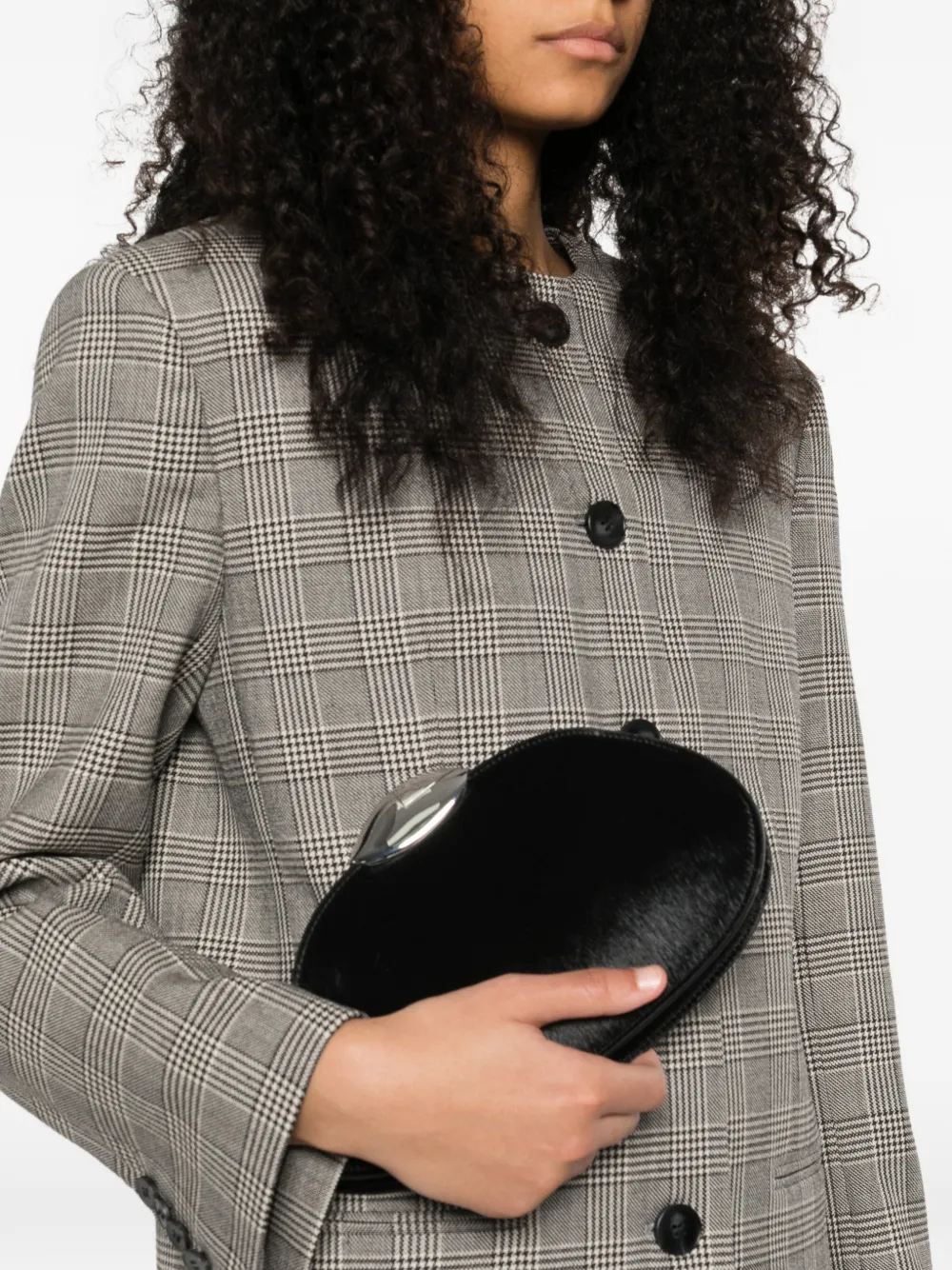 Benedetta Bruzziches silver-tone detail clutch bag - Zwart