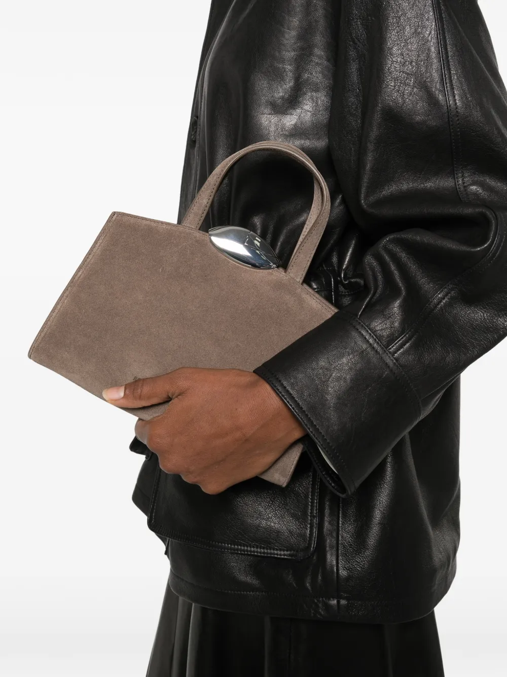 Benedetta Bruzziches suede tote bag - Beige